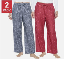 Gap Womens Flannel Pajama Pants, 2-Pack, NWT, Navy/Red S, 100 Cotton, Lounge