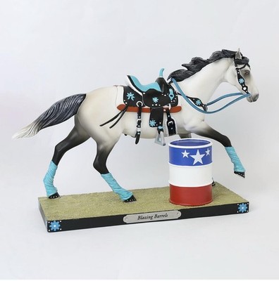 Trail Of Painted Ponies USA Patriotic Blazing Barrel Racing Horse Fig. 7.3 H NIB