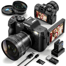 Digital Camera 4K 16X 30fps 3" IPS Flip screen Video Camera for YouTube Vlogging