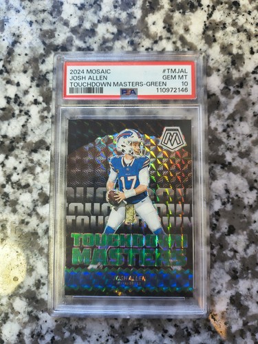 2024 Panini Mosaic Touchdown Masters Josh Allen #TM-JAL Green Mosaic Prizm PSA10