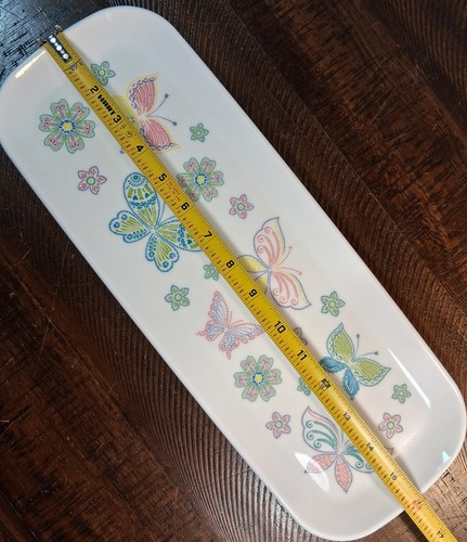 Temp-tations Melamine Special Edition All-A-Flutter Tidbit Tray 16x6 Butterflies - Picture 4 of 4