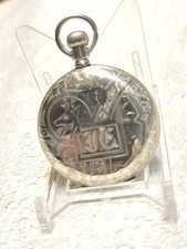 Hercules 6s 7J Hunting Deer Pocket Watch SERVICED  Nickel