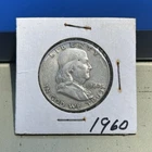 1960 Franklin Half Dollar 50C Philadelphia Business Strike 90% Silver U.S. Coin