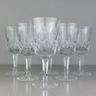 Set of 6 Waterford LISMORE Crystal White Wine Glasses 5 1/2" Tall Vintage EUC