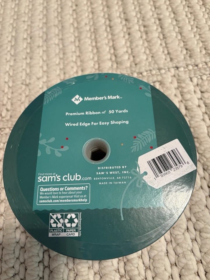 NEW Christmas 50 Yards Wired Edge Premium Ribbon Deer Gold Glitter 2.5"W - Image 3 of 4