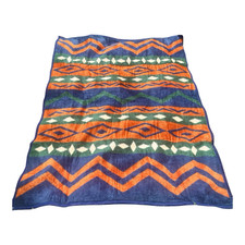 Vintage Biederlack Throw Blanket โ Southwestern Geometric Pattern - Made in USA