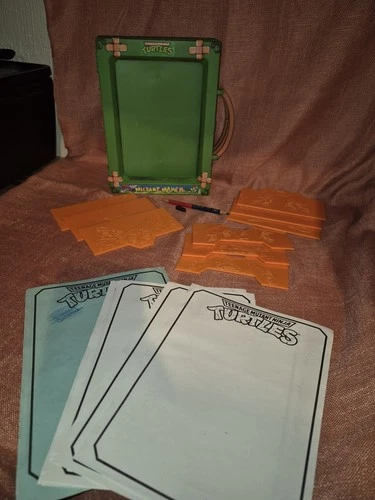 Vintage 1990 Teenage Mutant Ninja Turtles Mutant Maker 9 Tracing Plates & 8 Page