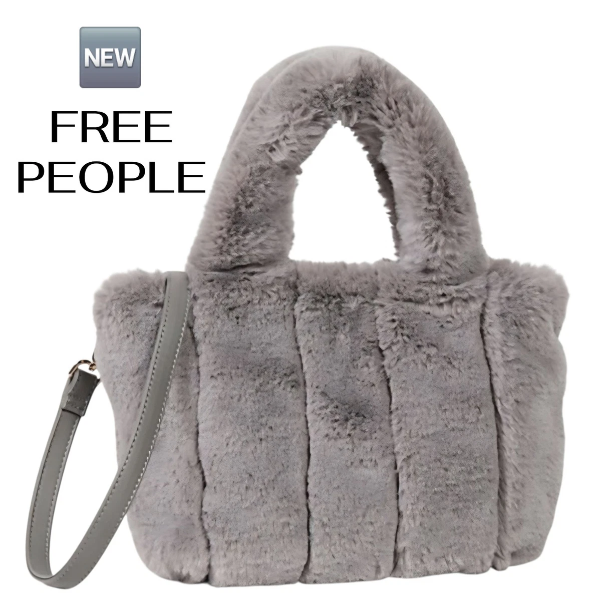 Free People Black Faux Fur evolope bag with magnetic clasp Free People Women main image 3