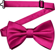 Branduce Solid Color Pre-Tied Bow Tie Quality Adjustable Bowtie for Men Party We