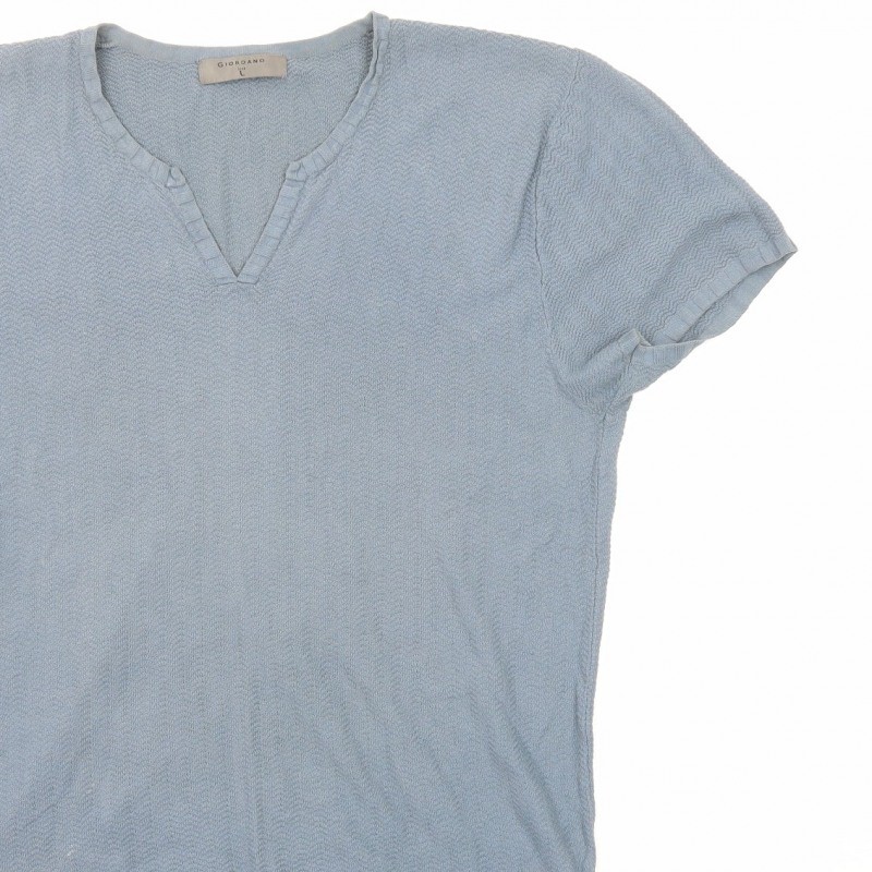 Giordano Mens Pullover Jumper Size L UK '' Blue V-Neck Short Sleeve image 10