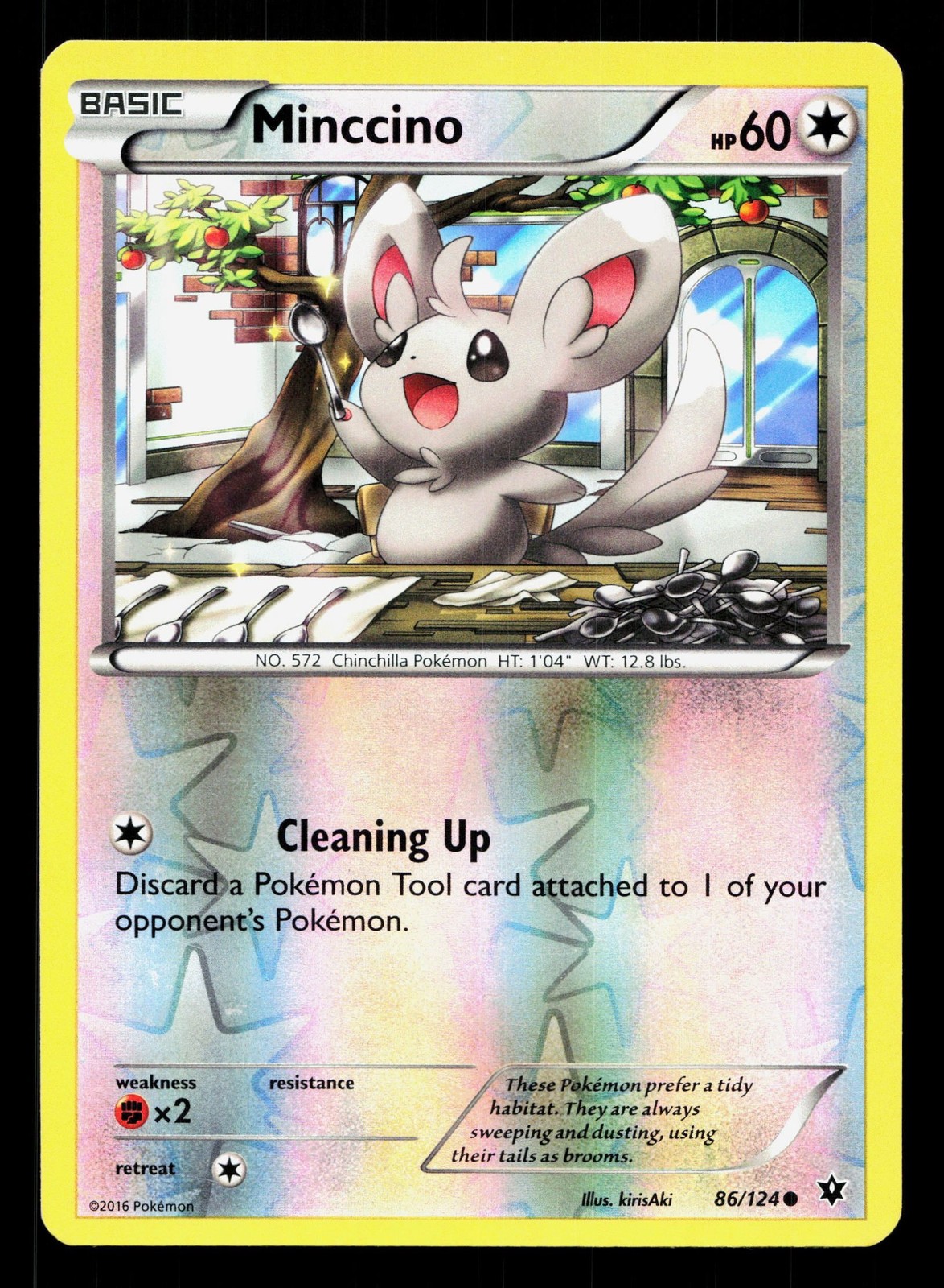 Minccino 86/124 Fates Collide LP Reverse Holo Pokemon Card TCG