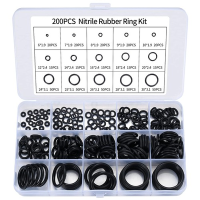 #ad O Ring Assortment Kit 200 Pcs ubber Washer Orings 15 Sizes Pressure Washer O R $13.90