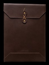Men s Lodge Genuine Leather Portfolio Sleeve Document Case iPad Laptop Brown