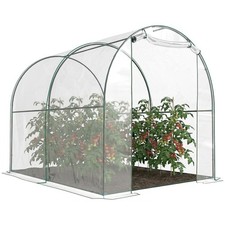 Outsunny Walk In Polytunnel Greenhouse w/ Roll Up Door PVC Cover, 2.5 x 2m