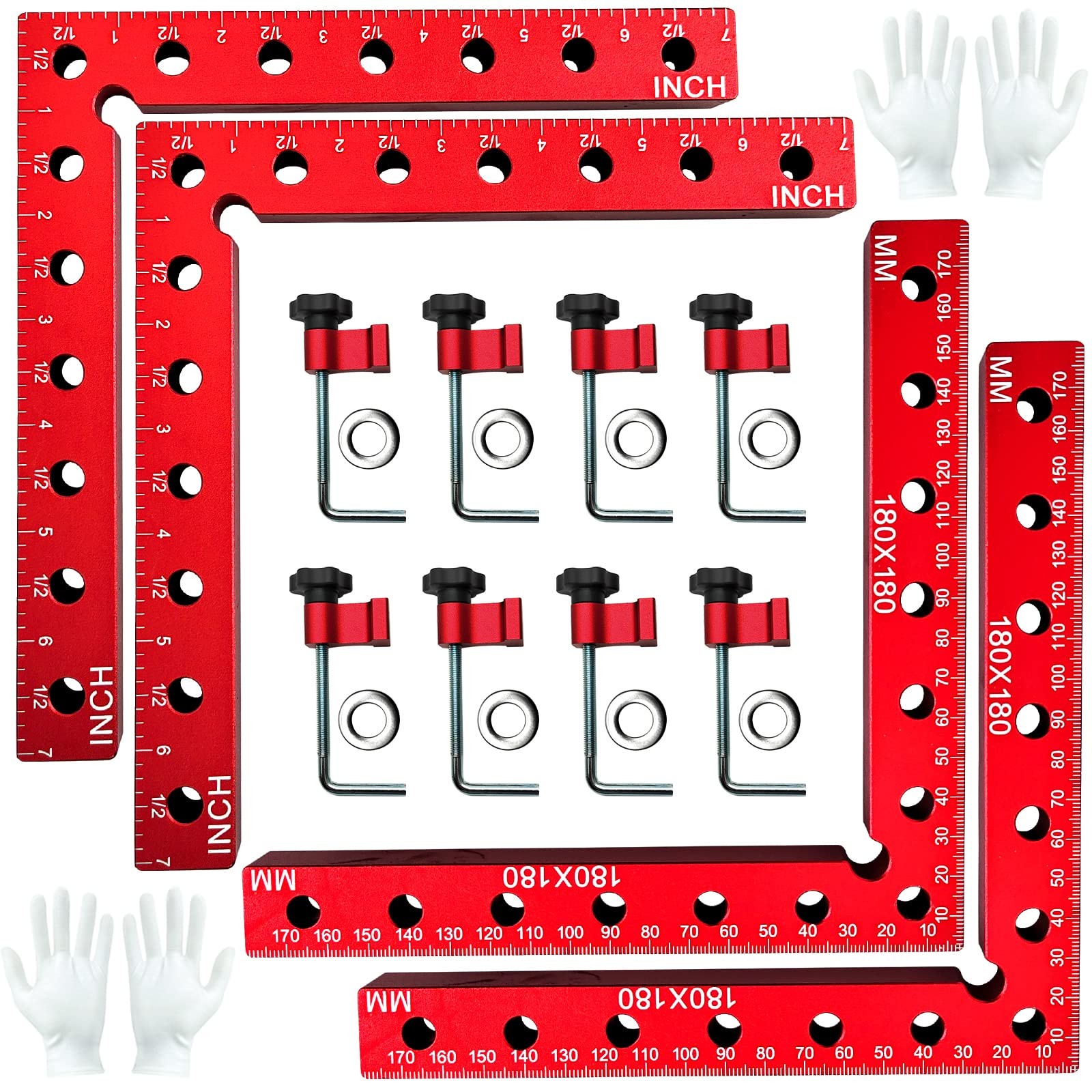 4-Pack 7.1-Inch Right Angle Clamps for Woodworking Tools