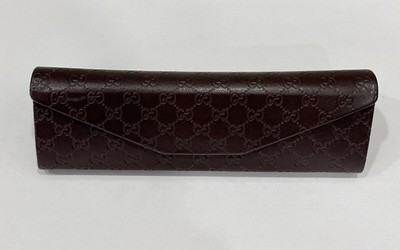 Gucci Brown GG Monogram Hard Case Glasses/Sunglasses Snap Closure 100% authentic