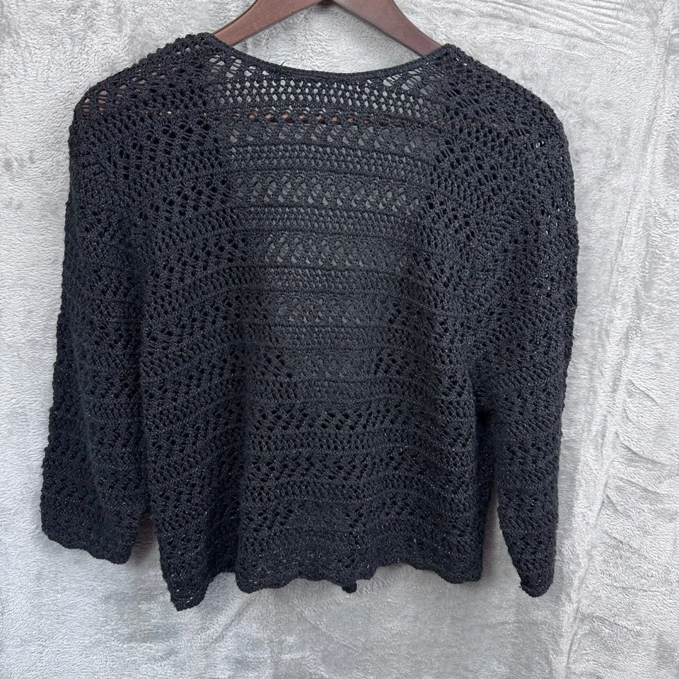 Suéter tejido abierto caprichoso corbata frontal para mujer talla L capas de hadas grunge Foto 4 de 4