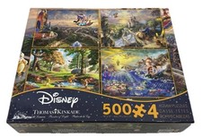 Thomas Kinkade Disney 4 500 Pc Jigsaw Puzzles 18" x 14" 3667-1 Mermaid Aladdin