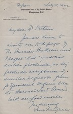 FELIX FRANKFURTER - AUTOGRAPH LETTER SIGNED 07/14/1942