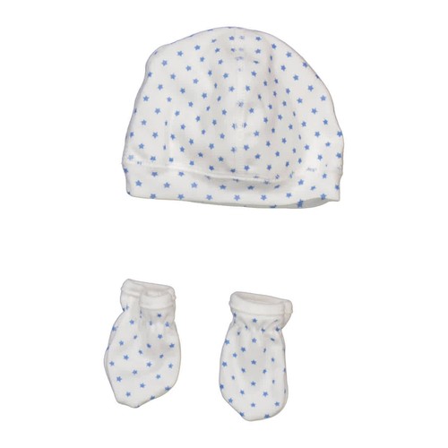 Petit Bateau 2-Pack Star Print Organic Cotton Mittens And Bonnet Set, Size 12M