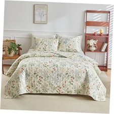 Vintage Botanical Floral Quilt Set Queen Quilt Full/Queen B attractive Floral