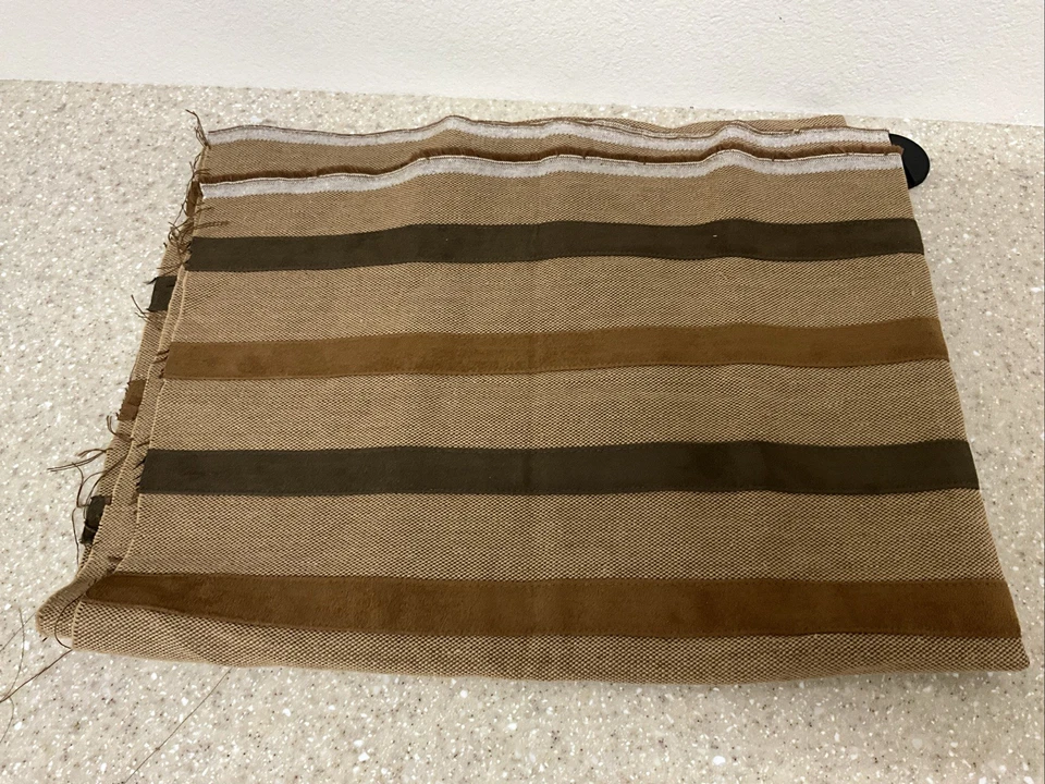 Designer Fabric Remnant Browns Suede Texture Stripe 54” X 34” - Image 2 of 4