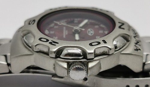 Orologio Donna Vintage Anni 90 Stile Kahuna Divers Quarzo Bracciale Acciaio Inox 29mm - Foto 12 di 13