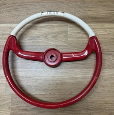 Vintage 1960’s  Vollrath Boat Steering Wheel  15” Red,  Gold &  White