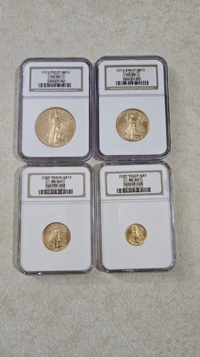 2001 W Gold Eagle 4 Coin Set NGC MS69 Rare Low Pop.