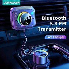 Joyroom Bluetooth 5.3 FM/AUX Car Charger Adapter PD QC3.0 3-Port Transmitter