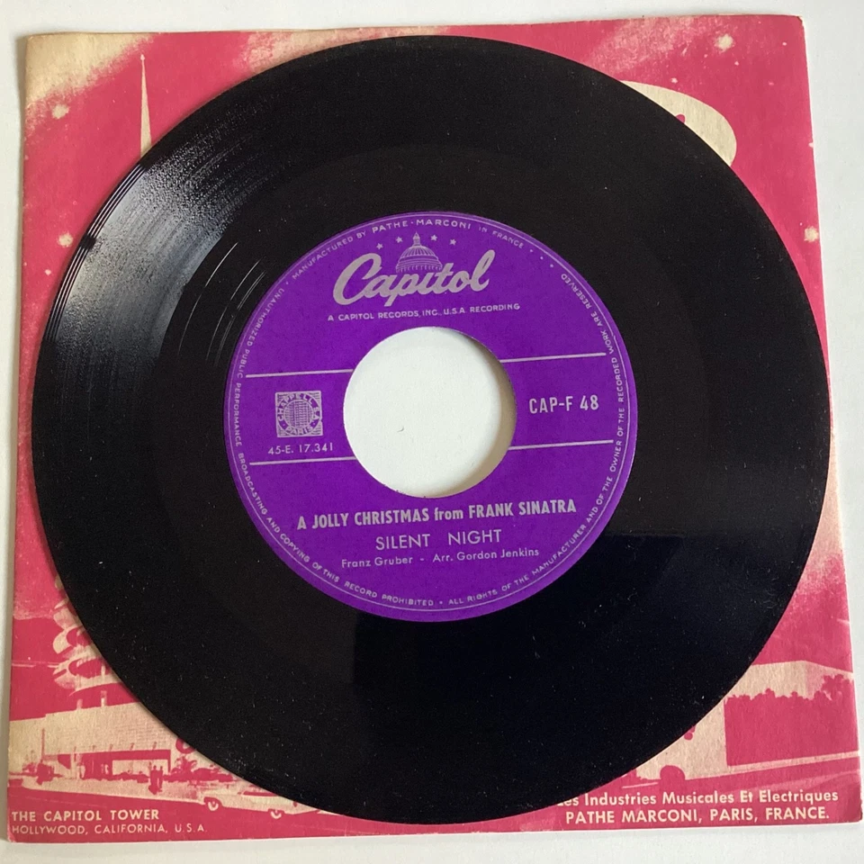 Frank Sinatra the Christmas song, jingle bells 7” 45 VINYL 1958 French press (2 - Image 2 of 4