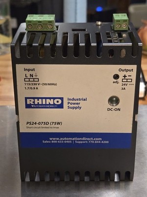 Industrial DIN-Rail Power Supply 24 VDC 3 A AutomationDirect PS24-075D 75 W