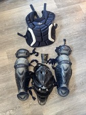 All Star Top Star Catcher’s Gear Kit Age Size 9-12 Youth Black & Navy CP912PS