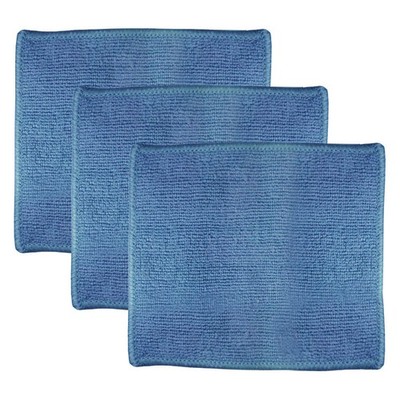 ABILITY ONE 7920-01-648-6104 Microfiber Cloth,7'' x 6'',Blue,PK3 53YH94