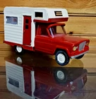 Vintage Tonka Red Maroon Jeep Camper Truck Pressed Steel Toy Camping