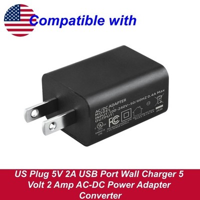US Plug 5V 2A USB Port Wall Charger 5 Volt 2 Amp AC-DC Power Adapter Converter