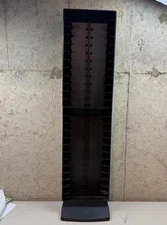 Vintage LASERLINE Black VHS Storage Tower Rack 2 Piece Clean 24 Slots