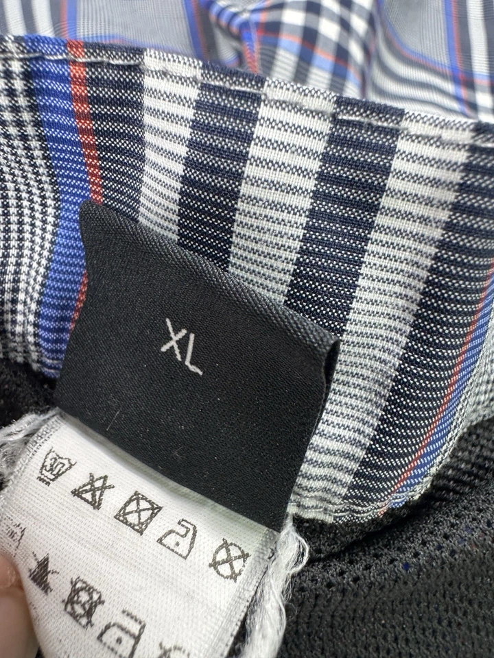 "Bañador Hugo Boss Talla XL 7"" Entrepierna Malla Forrada Gris Azul Cuadros Moderno" Foto 4 de 4