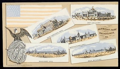 1876 Centennial Exposition Philadelphia Souvenir Trade Card - Printed by Klucken