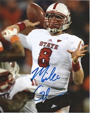 NORTH CAROLINA STATE MIKE GLENNON SIGNED 8X10 PHOTO W/COA QUARTERBACK NFL A