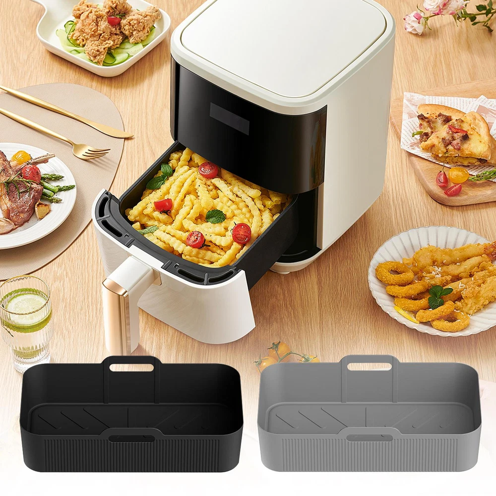 Air Fryer Silicone Pot Baking Basket Oven Non Stick Reusable Liner Rectangle