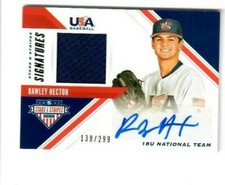 RAWLEY HECTOR 2020 Stars & Stripes TEAM USA SIGNATURES JERSEY AUTO #138/299 18U