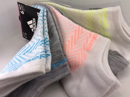 Women's ADIDAS Soft Bold Colors Compression No Show Socks - 6 PACK - $36 MSRP - Picture 9 of 11