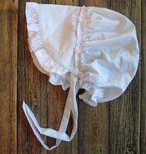 Making Believe Adult Small White Bonnet Colonial Hat Country Farm Pioneer Amish