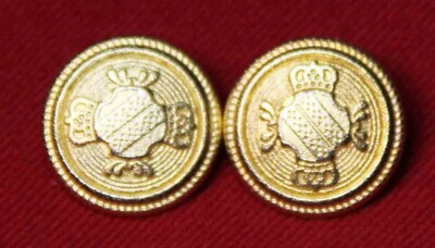 Two Men's St. Angelo Blazer Buttons Gold Brass Crown Shield Metal Shank