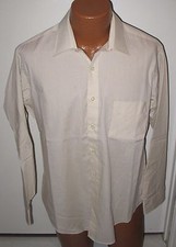 VAN HEUSEN - 16 1/2 - 33 BEIGE - BUTTON FRONT SHIRT