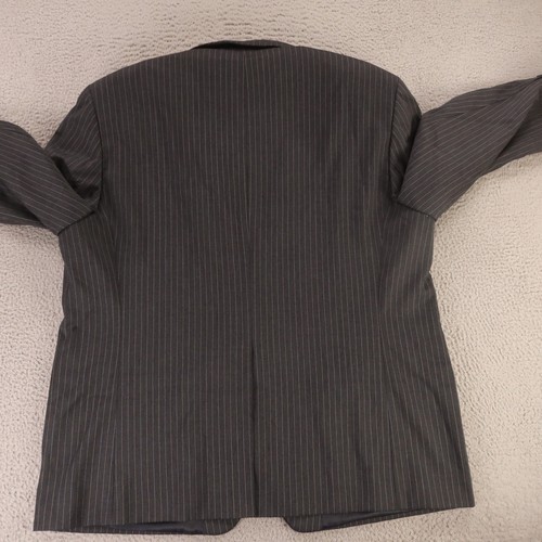 Nautica Jacket 2XL Gray Blue White Pin Stripe Worsted Wool Twill Blazer 50R NEW - Picture 9 of 15