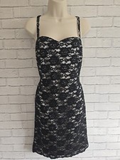 Mark Angelo Dress Black Lace Champagne Size 16 Party Formal Prom Short Mini