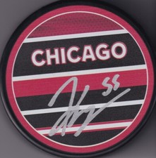 BECKETT KEVIN KORCHINSKI SIGNED CHICAGO BLACKHAWKS REVERSE RETRO LOGO PUCK 22317
