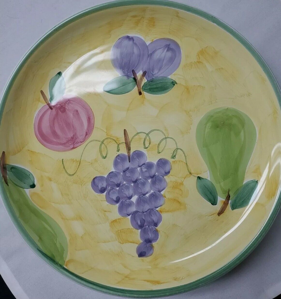 4 Caleca Italy Frutta Pattern Dinner Plates 11 1/8" Hand Painted ITALY